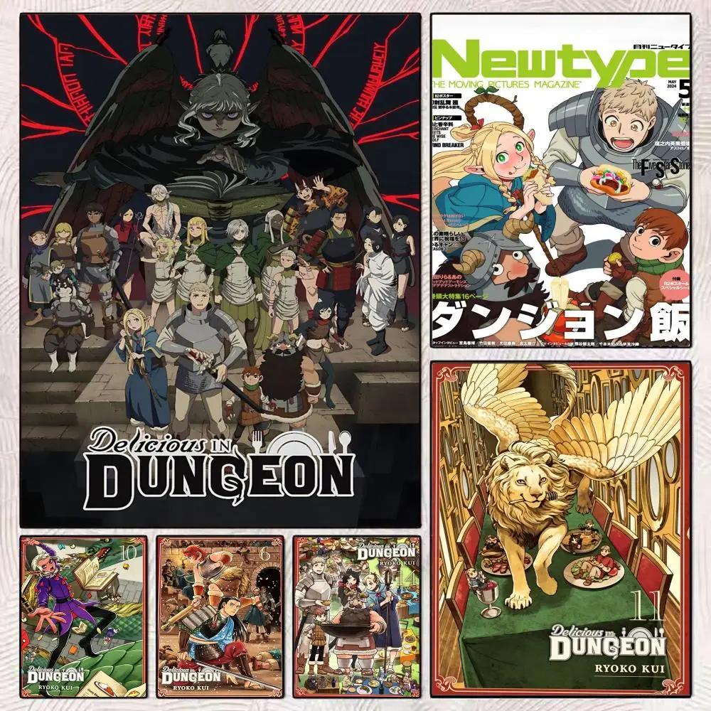 Anime D-Delicious in Dungeon Painting Calligraphy Modern Aesthetic Wall Art Print Trendy Bedroom Home Decor Gift