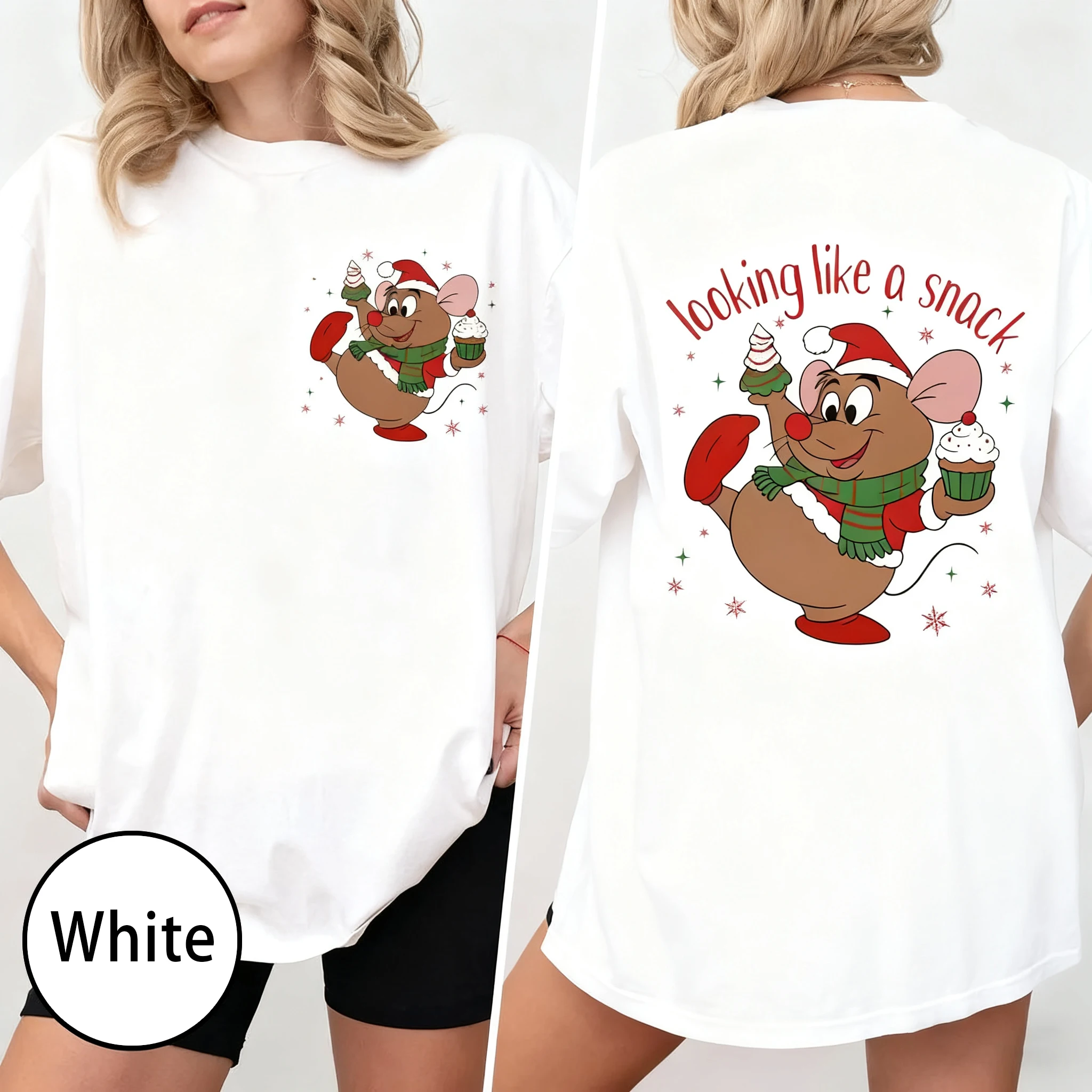 

Милая футболка с принтом Gus Gus, рождественская анимация, повседневная свободная удобная женская уличная одежда с короткими рукавами