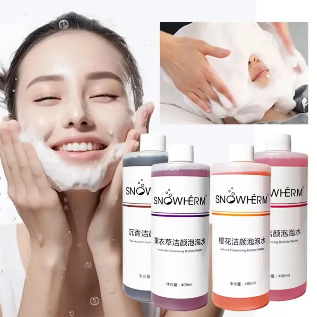 Deep Cleaning Oxygen Bubble Solution 400ML Foam Liquid Oxygen Bubble Machine Facial Use Vitamin-C Serum Exfoliate Oil Control  1