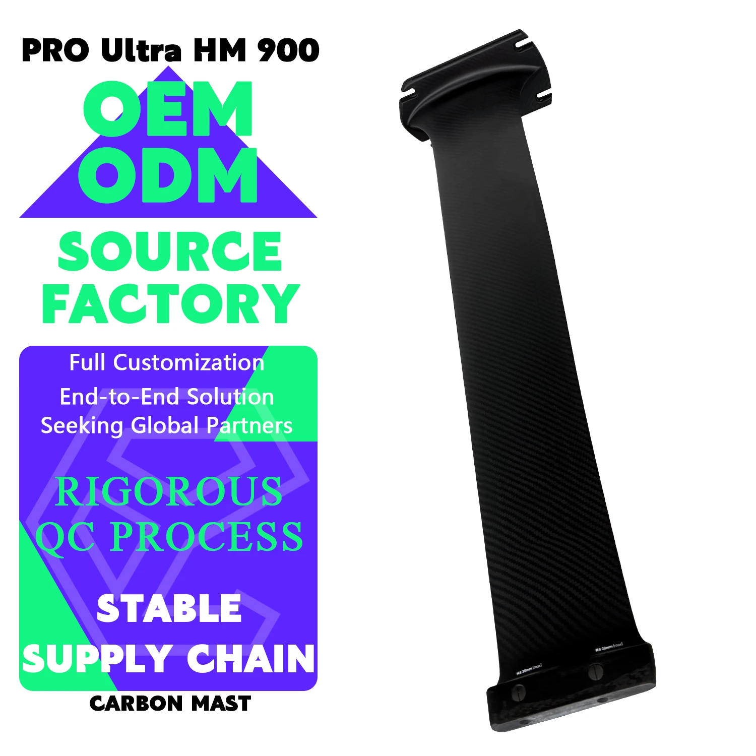 AXIS Latest PRO Ultra HM 90cm Carbon Hydro Mast Ocean Waters High Performance High Stiffness Speed Control Lightweight 2