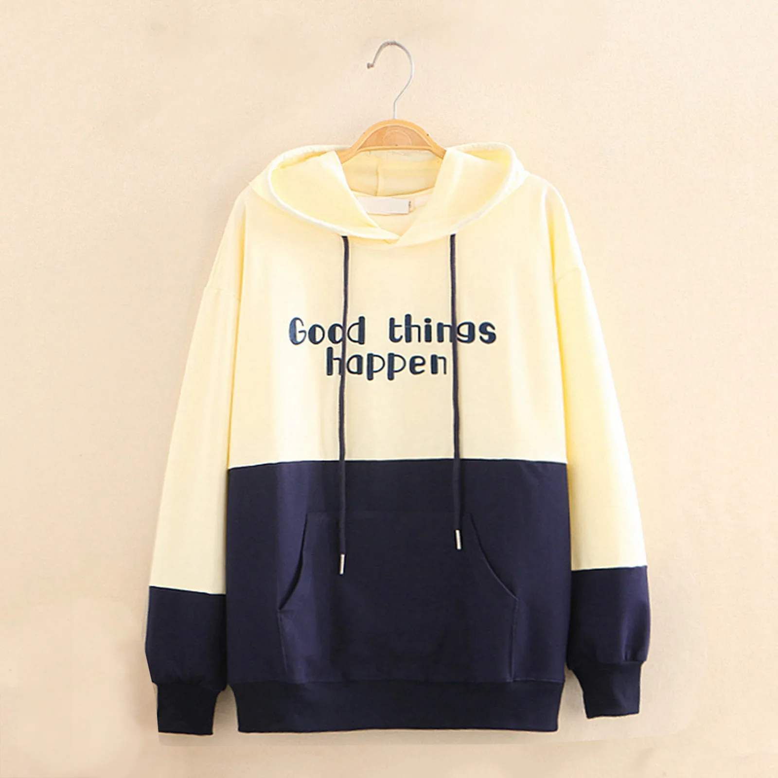 

Cute Japanese Hoodis Womens Long Sleeve Letter Print Hooded Pullovers Shirts Kawaii Sweatshirts Oversize Athletic Blouses