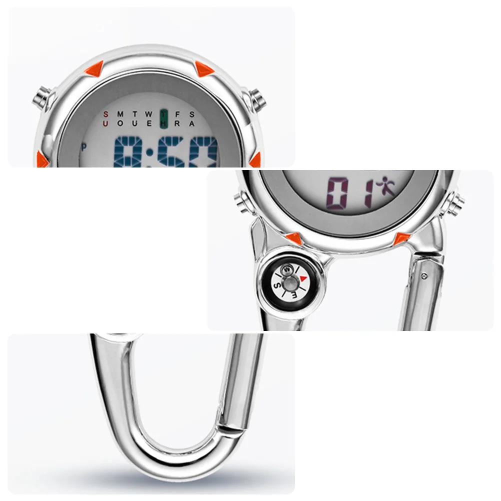 

Carabiner Watch Stainless Steel Multifunctional Glow Waterproof Hanging Clip Quartz Timepiece For Outdoor Climbing Backpacking