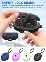 2023 New For Anker Soundcore Space A40 Soft Silicone Case Shockproof Anti-Scratch Protective Cover with Carabiner for Anker A40