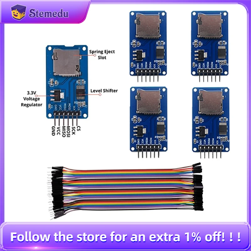 5-pcs-modulo-de-cartao-sd-mini-leitor-de-cartao-tf-sensor-escritor-40p-macho-para-femea-cabo-dupont-para-arduino-mega2560-nano-esp32