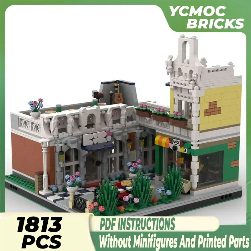 

YcmocBricks Moc Building Blocks Street View Model Pet Store And Restaurant Technology Bricks DIY Toys For Kids Children Gifts