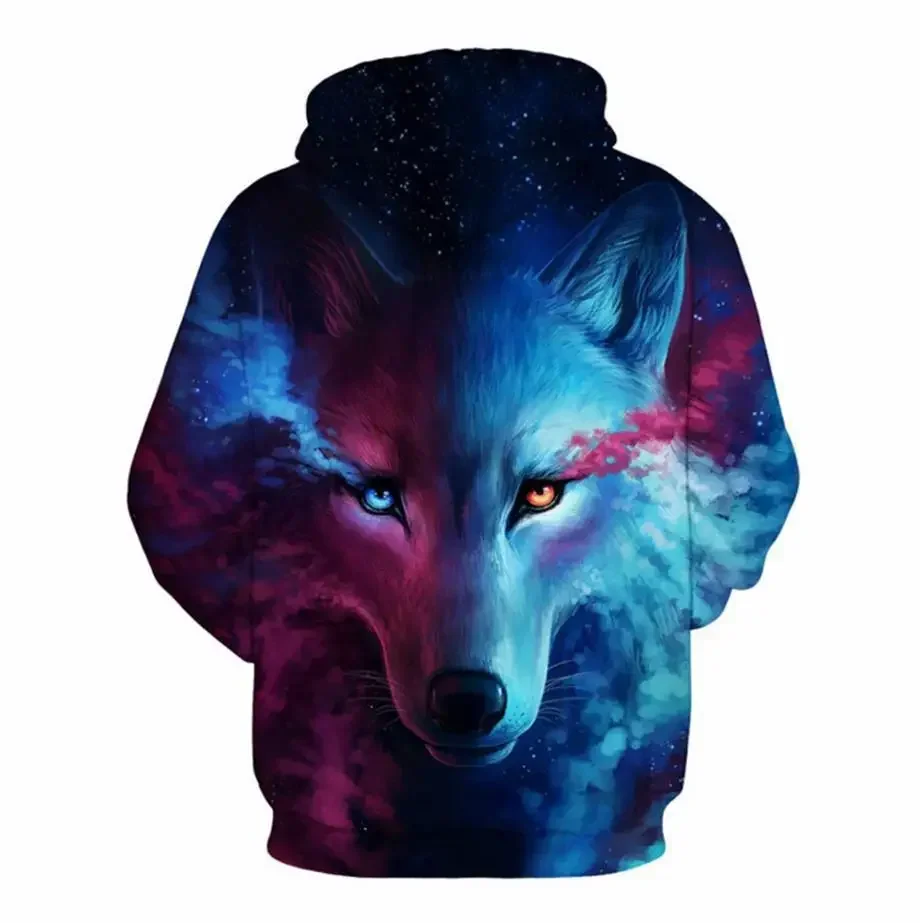 3D-Druck Hoodie mit Wolf-Motiv für Herren und Damen, modischer, lässiger Oversize-Pullover, Hip-Hop, Harajuku, Streetwear – Detail 19