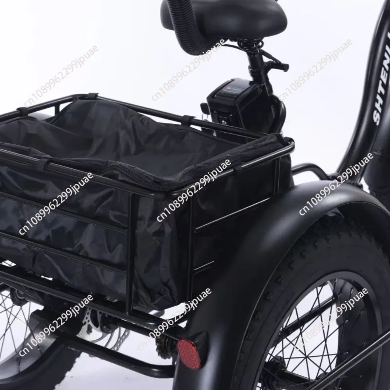 

500Электрический трехколесный велосипед для взрослых, бесщеточный мотор, складной трехколесный велосипед, складной электронный велосипед с большой корзиной