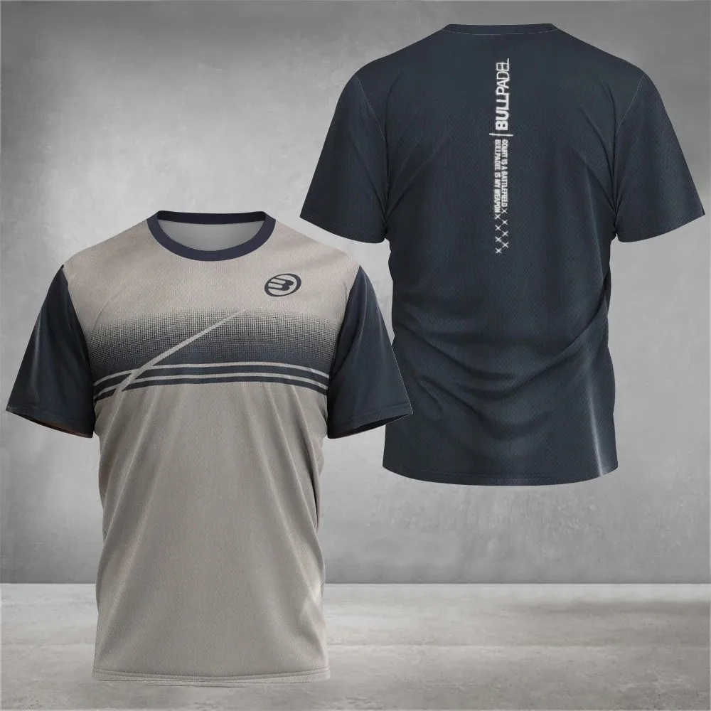 2024 Butik Moda Tenis Sporty Z Krótkim Rękawem Lato Nowe Męskie Fitness Sportowe Oddychające T-shirt Męski Padel Szybkoschnący Top