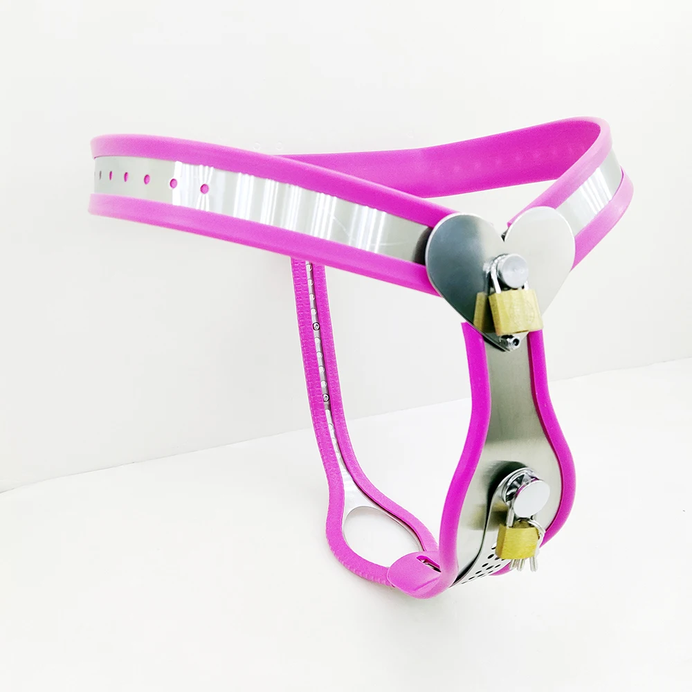 Steel Female Chastity Belt Device with A Defecation Hole Removable Plug Strap on Chastity Device Bondage Sex Toys for Woman