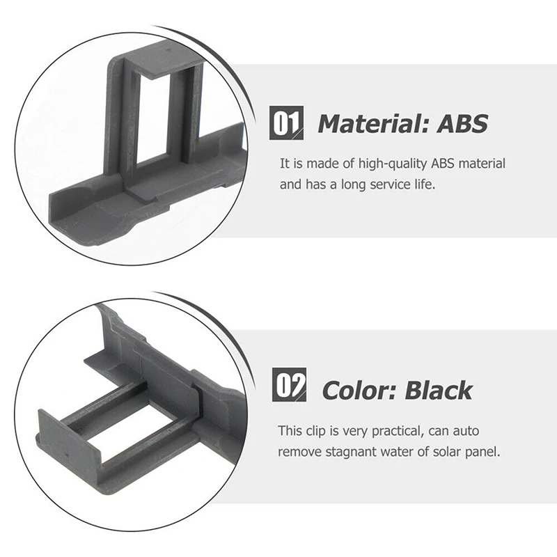 3/5 pces painel solar fotovoltaico água drenada longe clipes painel solar moldura espessura 30/35/40mm auto remover clipes de limpeza de água estagnada