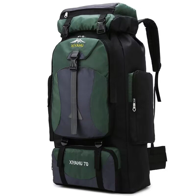 

70L Camping Backpack Men's Travel Bag Climbing Rucksack Large Hiking Storage Pack Outdoor Mountaineering Sports Shoulder Bags