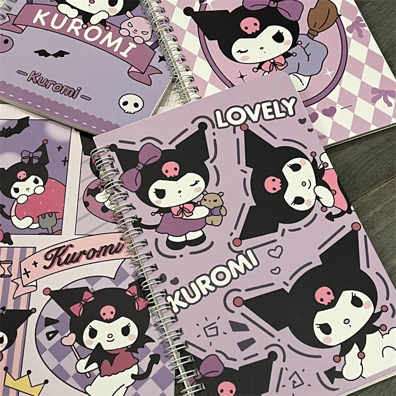 

4Pcs New Sanrio Kuromi A5 Coil Notebook Cartoon High Beauty Thick Lined Notebook Girl Heart Cute Notebook Gift