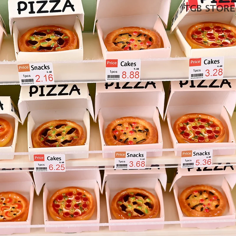6 pçs aleatório casa de bonecas em miniatura pizza ou caixa embalagem modelo cozinha comida decoração brinquedo casa boneca acessórios