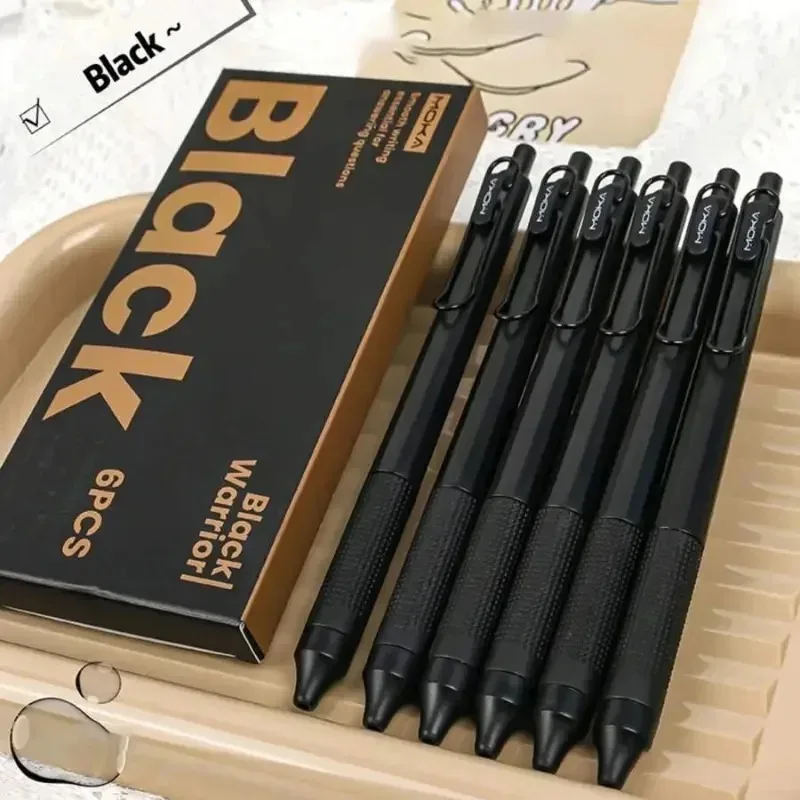 

6PCS Retractable Gel Ink Pen Set Smooth Writing 0.5mm Fine Point Stainproof Quick-Drying Ink Gel Pens Portable ST Pen Gifts