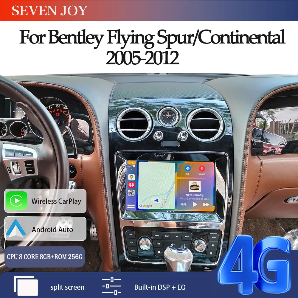 

9-дюймовый Android для Bentley Flying Spur Continental GT 2015-2020 8Core 8 + 256G GPS-навигация Автомобильный мультимедийный 4G Carplay