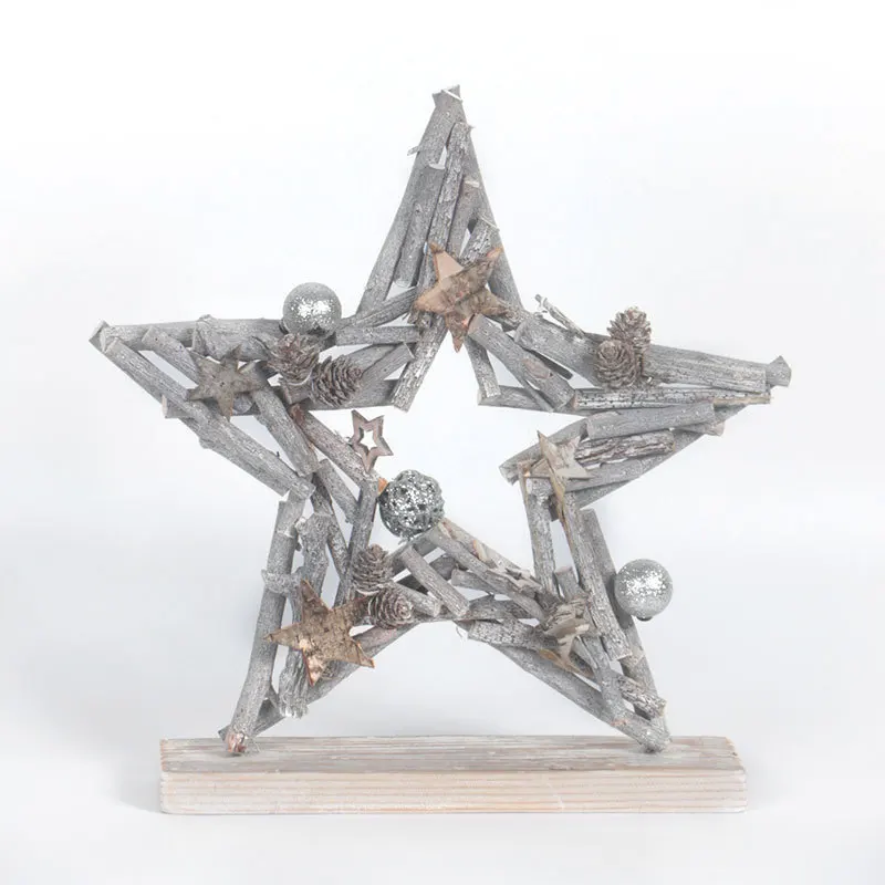 Nordic style Christmas decorations handmade driftwood five-pointed star pendant home leisure room decoration