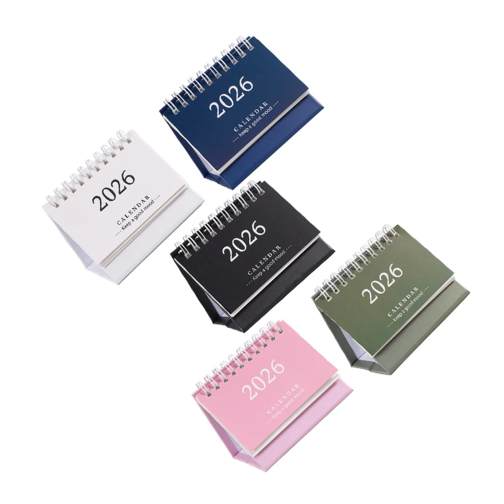 

5 Pcs Aesthetic Desk Calendar Cute Table Small Mini Desktop Pad Standing Academic