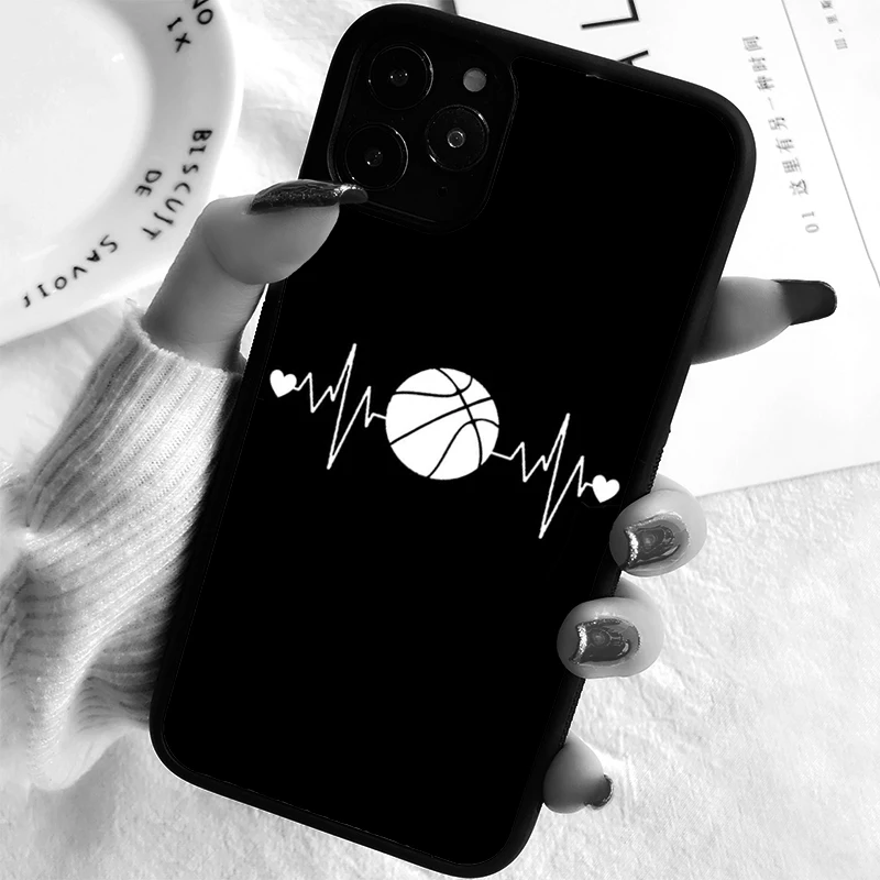 5 5S SE 2020 Phone Cover Case for iPhone 6 6S 7 8 PLUS X XS XR 11 12 13 MINI 14 PRO MAX Rubber  Basketball Heartbeat Heart Pulse