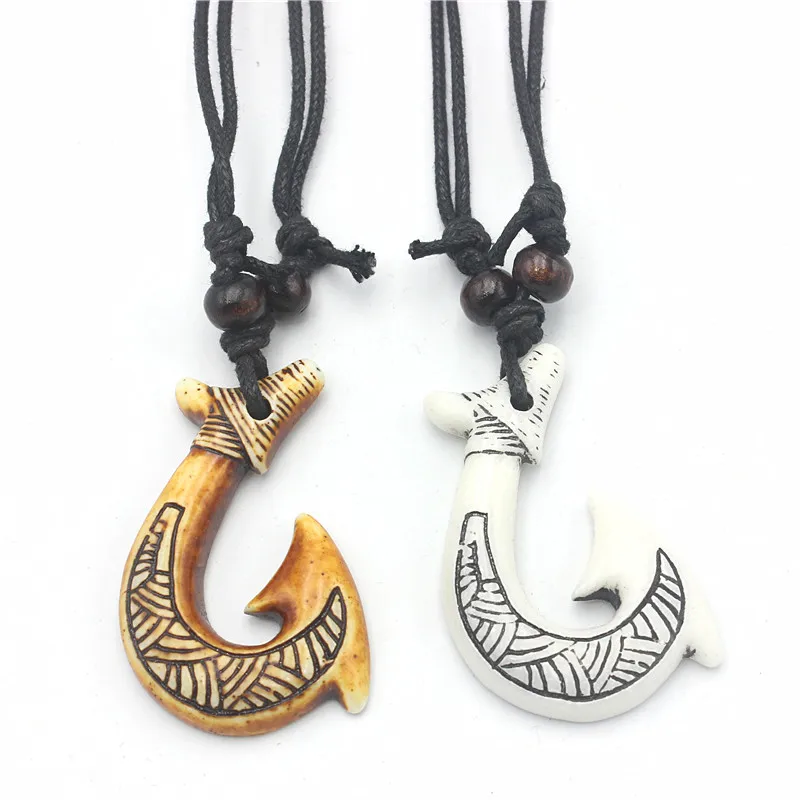 Collar con Colgante de Espiral Maorí Tallado en Resina, 2 Colores, Joyería Tribal Unisex