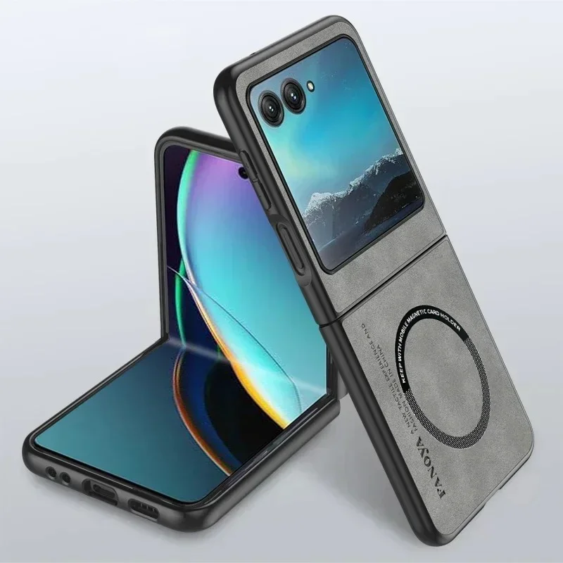 Luxuriöse Schafsleder-Flip-Handyhülle für Motorola Moto Razr 70 Ultra 60 50 40 Razr Ultra 2026 2025 2024 2023 Magnetische Abdeckung – Detail 3