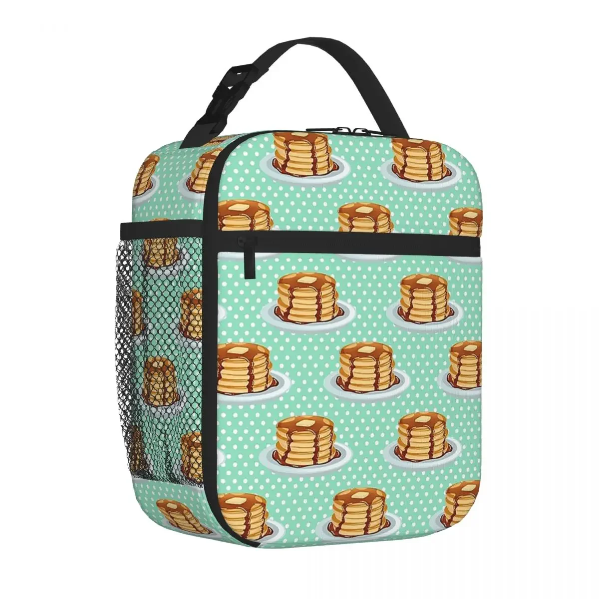 Pancakes With Maple Syrup Pattern Lunch Bags Insulated Bento Box Portable Lunch Tote Resuable Picnic Bags Cooler Thermal Bag