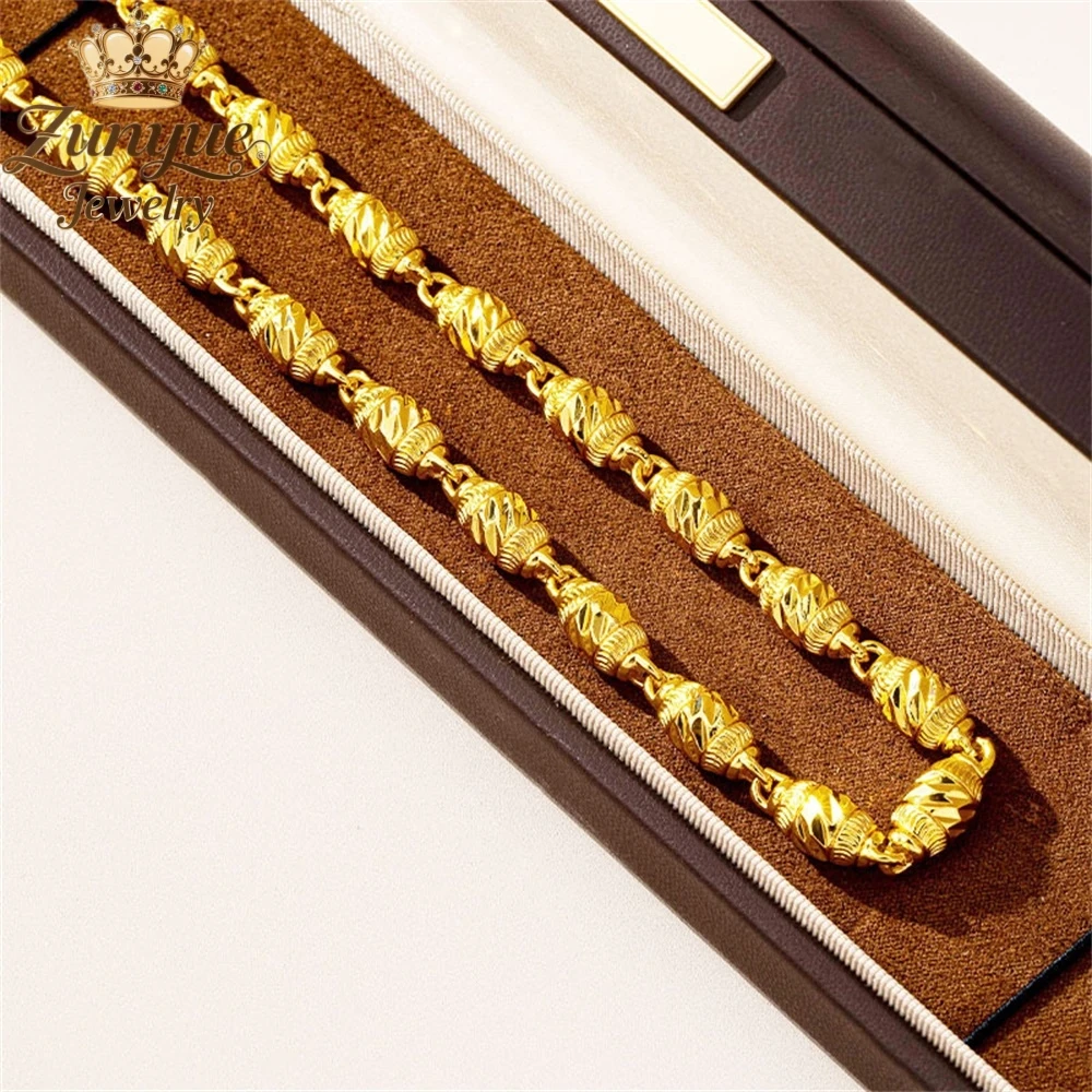 

Sand Gold Three-dimensional Olive Bead Necklace Luxury Quality Jewelry Best Selling Fashion Jewelry Exquisite Charms Popular