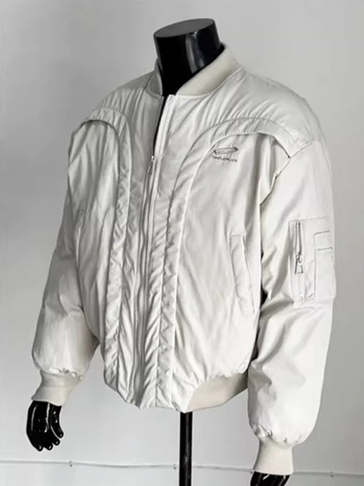 

American Sle Thiened Cotton Pilot Jaet Men's Winter ort Coat Arc Design Baseball orm Loose Fit Youth Faion