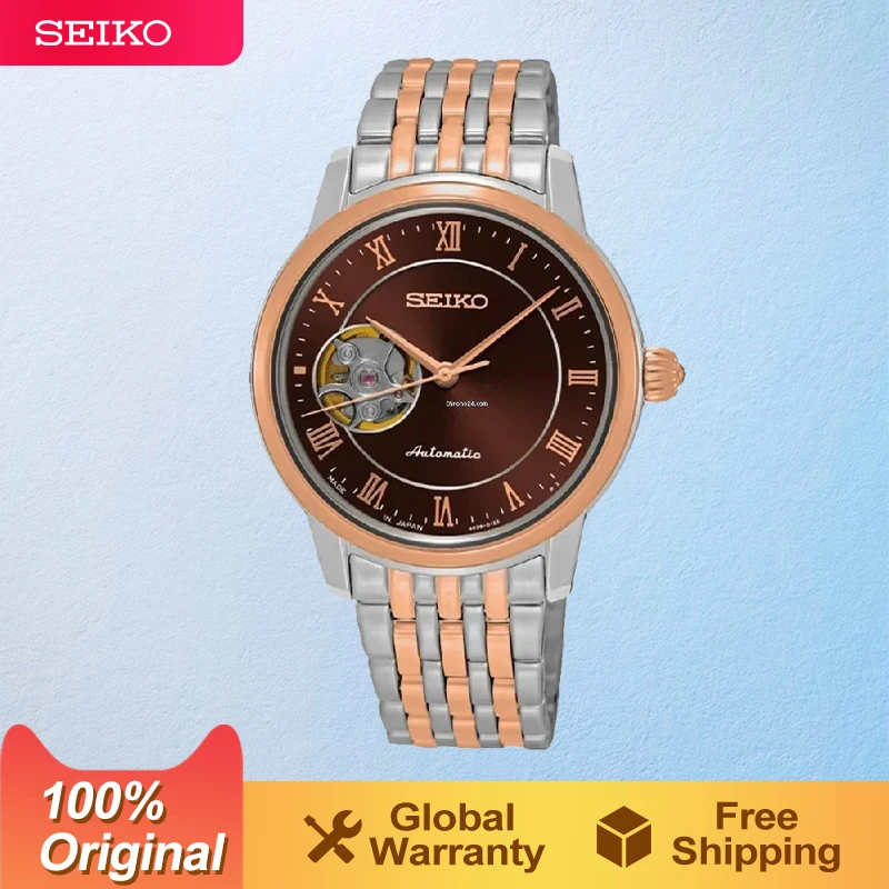 

Seiko женские автоматические механические часы серии Presage, оригинальные японские часы для отдыха, 10 бар, водонепроницаемые многофункциональные часы