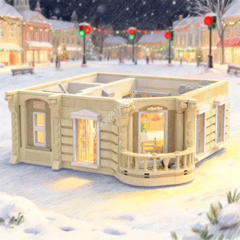 

1003pcs MOC Modular Streetscape Corner Building Module Model Blocks Construction Festival Gift Toys Education Idea Brick