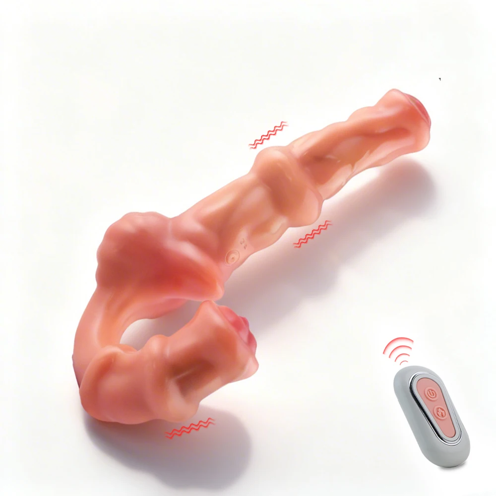 YOCY Strap On Double Head Dildo Vibrator Realistic Wearable Massager Artificial Dildo For Lesbian Adult Products Sex Toy for 18+