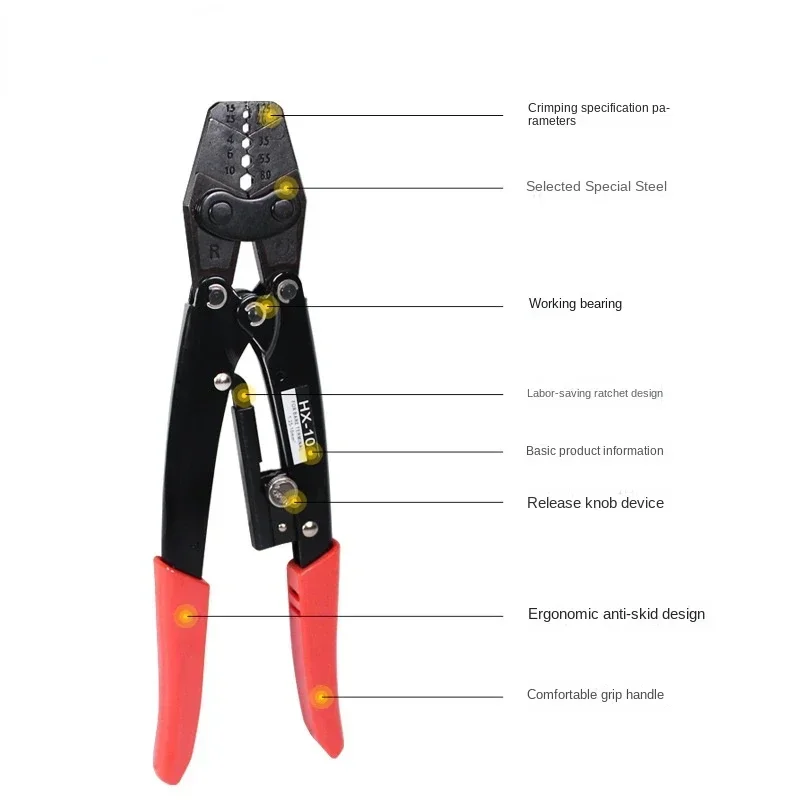 Imagem -04 - Spine Wheel tipo Crimping Alicadores para Eletricista Labor-saving Terminal Crimping Tools 25-10 Mm2 106awg Hx10