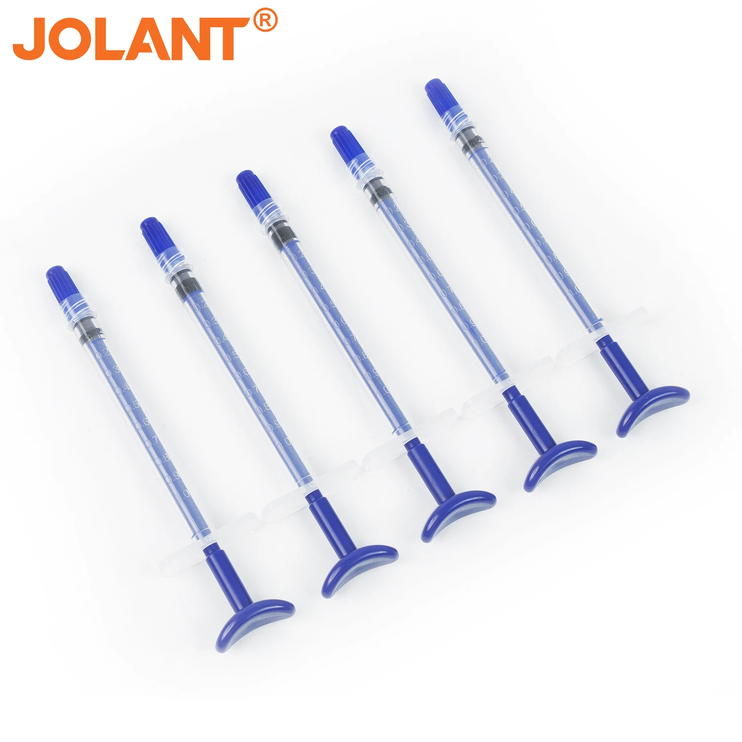 5pcs/Pack JOLANT Dental Irrigation Syringe Blue Plastic 1ML Disposable Syringe Teeth Whitening Dental Tools