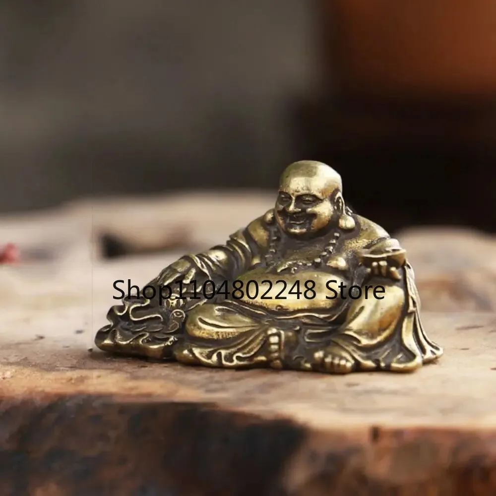 Handmade Religions Buddha Sculptures Antique Copper Maitreya Buddha Statue