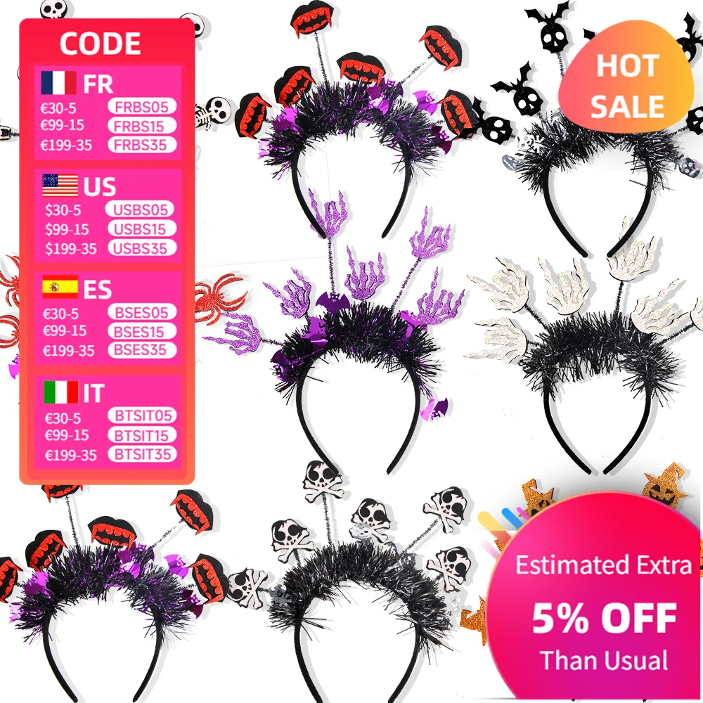 

Halloween Hair Band Pumpkin Spider Fluffy Headband Party Decoration Accessories Headbands for Women Cosplay Diademas Hairband
