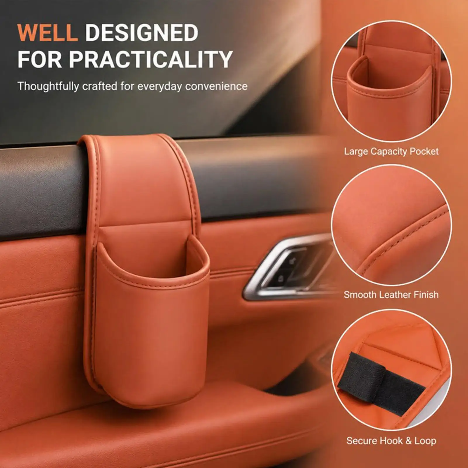 Car Door Cup Holder Leather Automotive Drink Rack Storage Bin Auto Back Seat Cup Holder Organizer for Car Interior Accessories