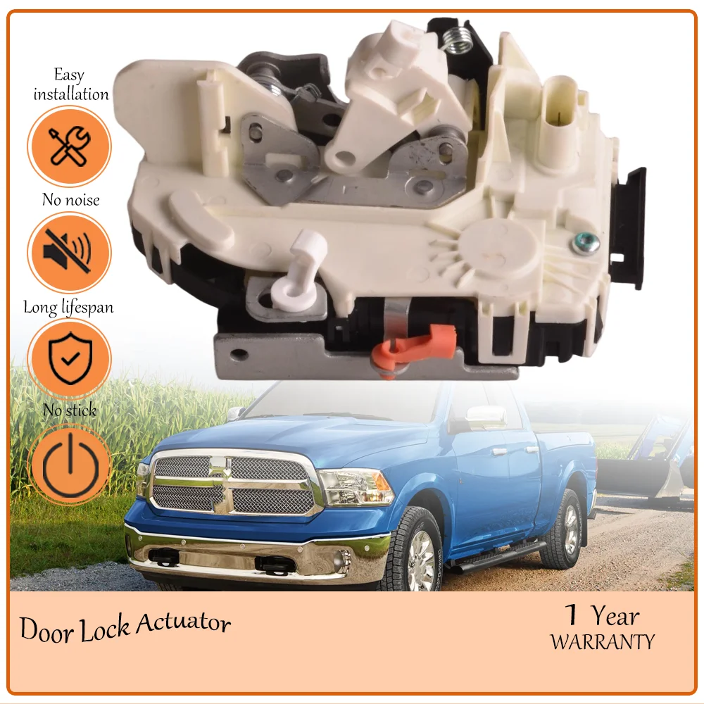 Rugged Front Left Driver Door Lock Actuator Assembly, Tailored for Ram 1500 Crew Cab Pickup 2012-2018, oem 4589417AD