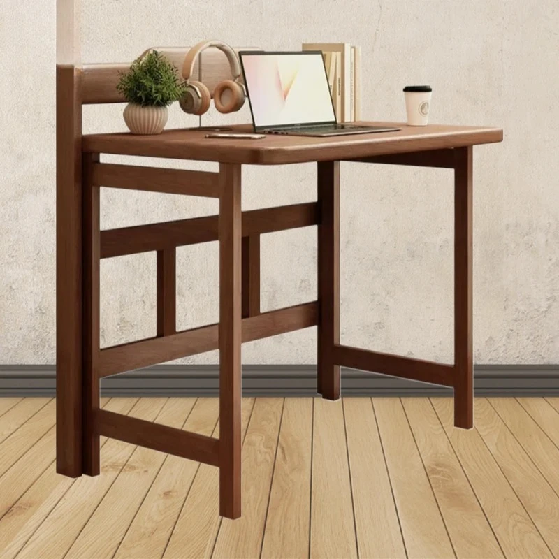

Складной компьютерный стол из массива дерева, компактный письменный стол, простой стол, легкий и стильный, для спальни, узкий стол