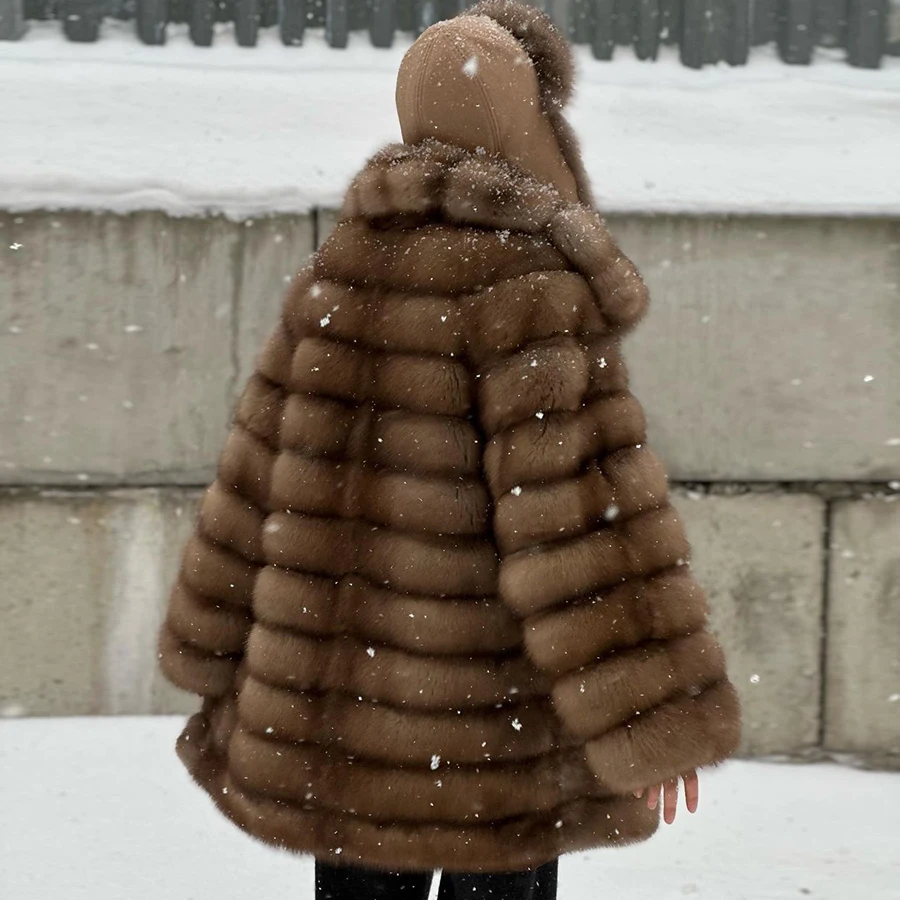 Long Fox Fur Jacket Women's Winter Jacket Genuine Fur Coat Natural Fox Fur Jackets 2024 Lady Fashion New Arrivals