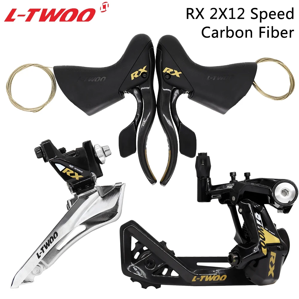 LTWOO RX 2X12 Speed Road Bike Hydraulic Disc Groupset Carbon Fibre Shifter Lever Front Rear Derailleur Original Bicycle Parts