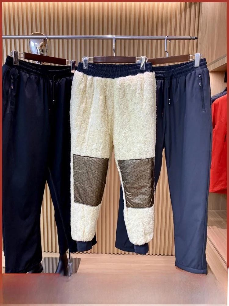 

Ультра-теплые мужские повседневные брюки aphene с самонагревающейся подкладкой и эластичной резинкой на талии, уличные зимние брюки, модные молодежные брюки