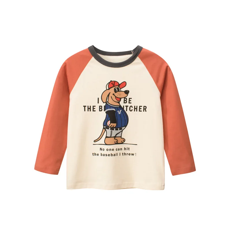 

Han edition children fall 2023 new baby children's clothing fashion long-sleeved T-shirt male render unlined upper garment