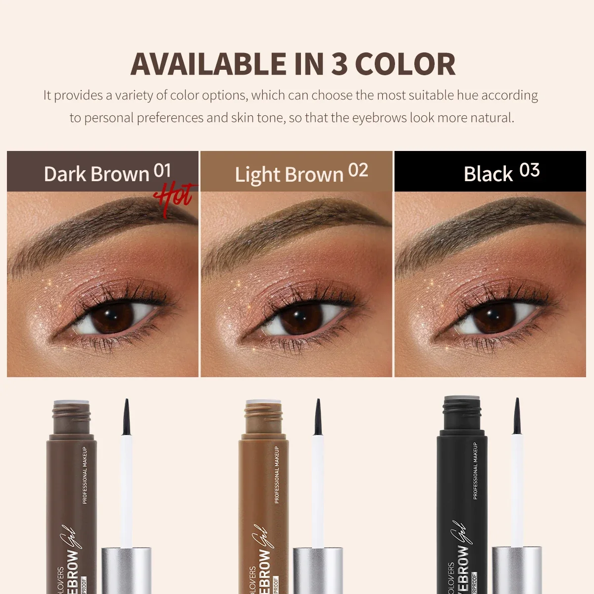 Tattoo Brow Peel Off Tint Eyebrow Gel Easy-to-Use Semi-Permanent Brow Dye Cream Sweatproof and Waterproof Long-Lasting Eyebrow