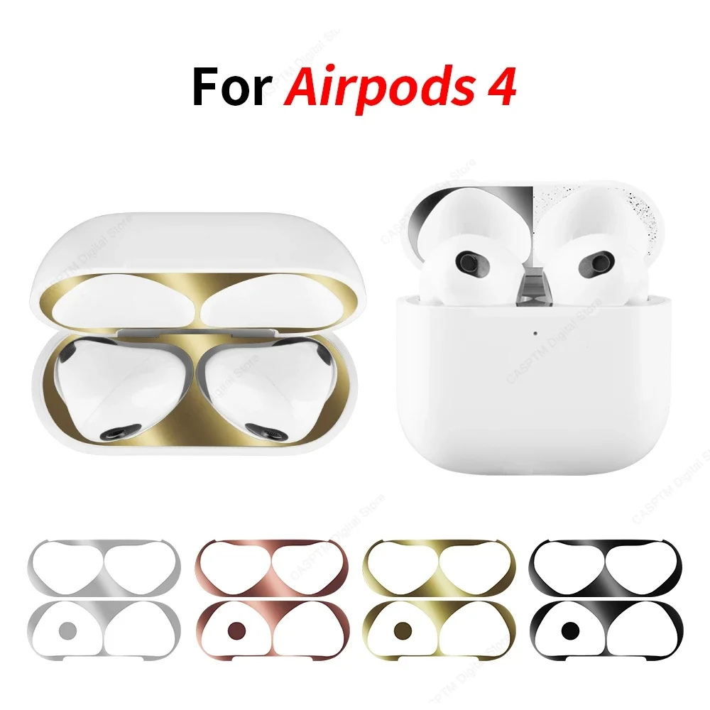 Ultra Thin Metal Dust Scratch Resistant Sticker Metal Dust Guard For Apple AirPods 4 4th Protective Earphone Protective Film