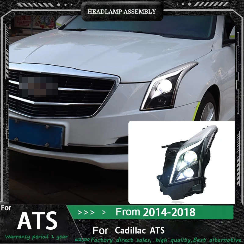 

Автомобильные фары для Cadillac ATS, светодиодные фары 2014-2017, фары ATS-L DRL, указатель поворота, дальний свет, проектор «ангельский глаз»