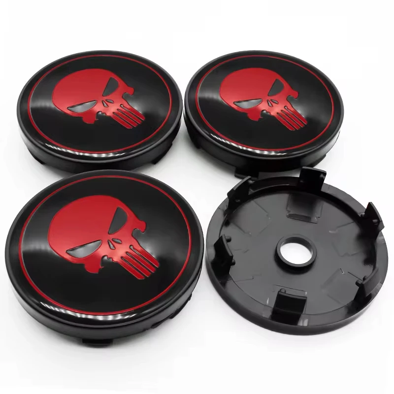 4pcs/set Universal 60mm Skull Emblem Car Wheel Center Cap Hub Covers Badge For Mercedes Benz TOYOTA BMW Chevrolet FORD LEXUS