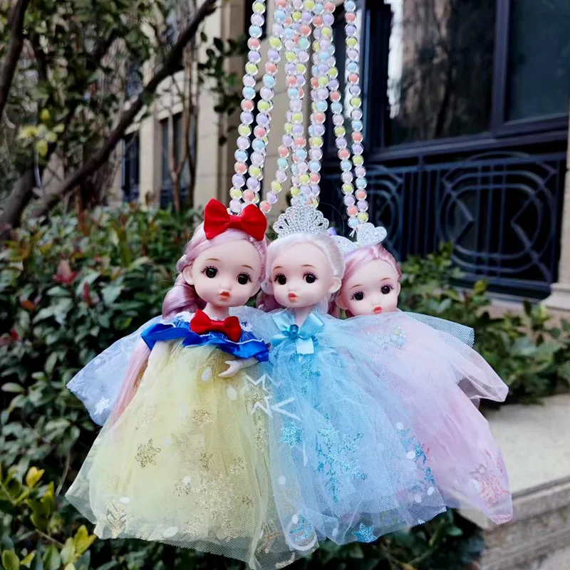 New Princess Doll Mermaid Sequin Doll Chinese Dress Doll Necklace Girls Play House Toys Joints Movable Kids Pearl Necklace Toys