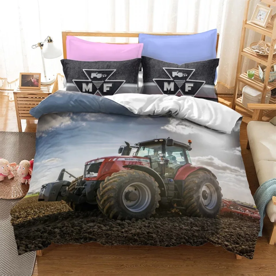 Farm Tractor 3D Printed Duvet Case Pillowcase Bedding Set Twin Full Queen King Size For Kids Adults Bedroom Home Decor