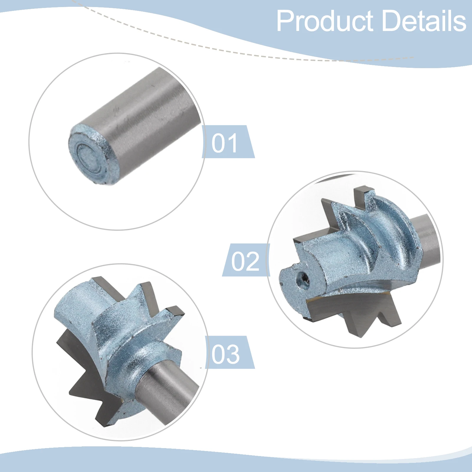 

1 2inch Shank Cutter Woodworking Milling Cutter 8mm 12mm 12.7mm Shank Heat-resistant Coating Long Service Life