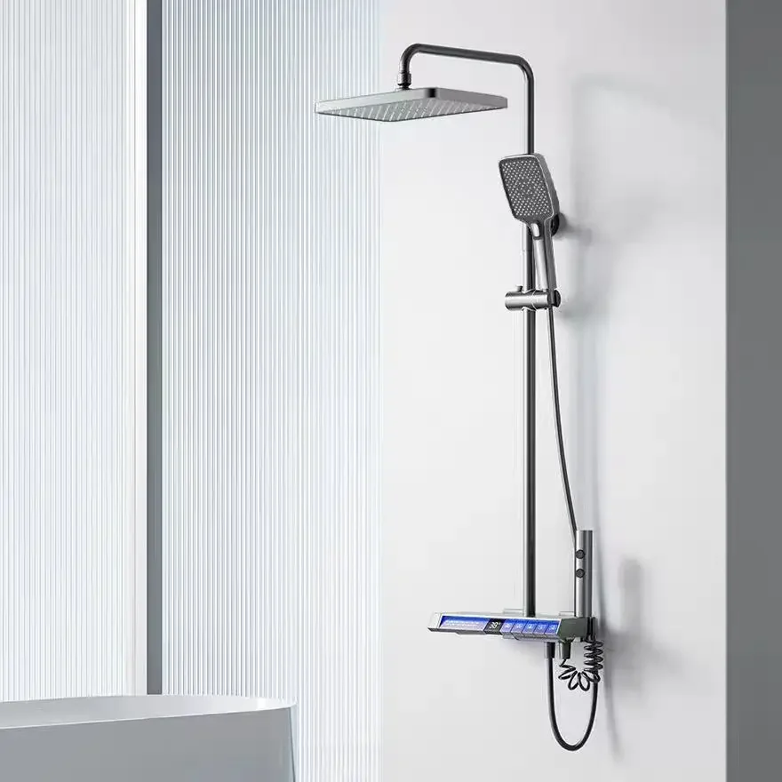 

Water plating gun gray, all copper, shower set, five-speed waist spray, smart, constant temperature