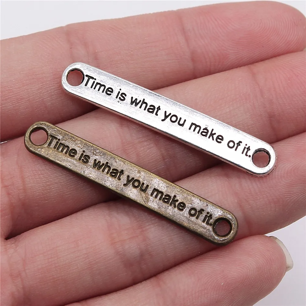 WYSIWYG 10 sztuk 45x7mm czas jest tym, co można zrobić z tego złącze Charms dla bransoletka Making